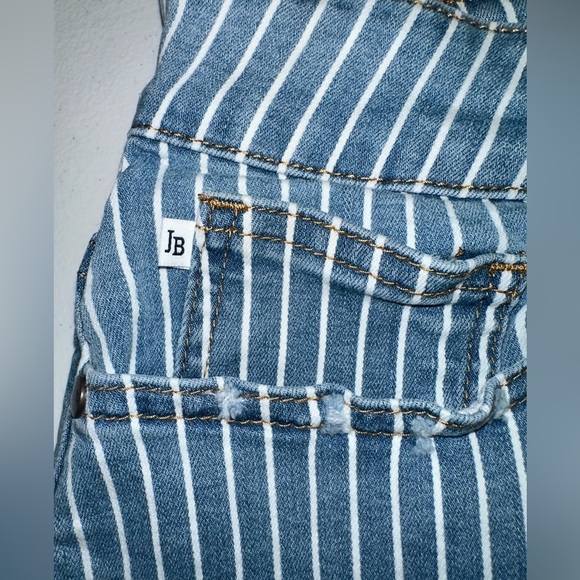 Judy Blue Kya High Waisted Striped  Blue Jean Shorts Size 2XL JB150027 - Picture 6 of 9